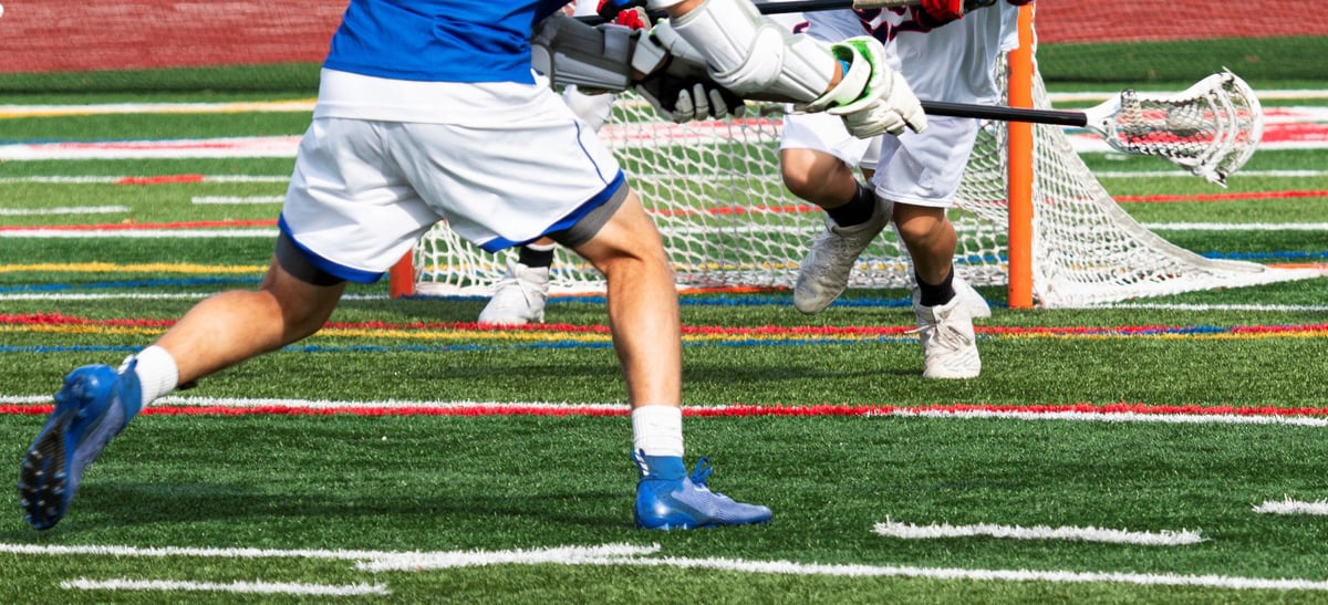 Lacrosse player taking a shot on goal